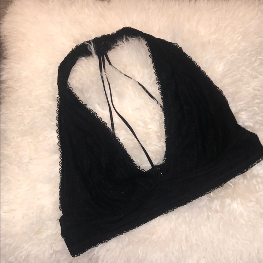 🌻Aerie • Black Lace Halter Bralette